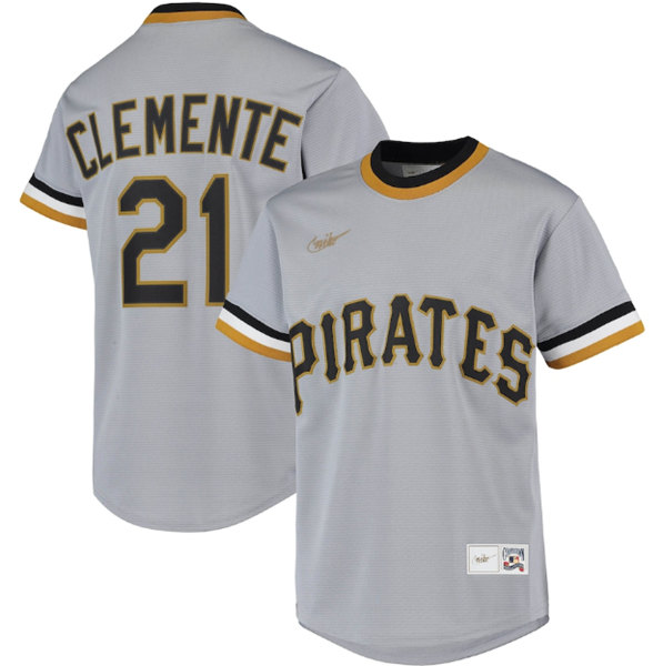 Youth Pittsburgh Pirates #21 Roberto Clemente Grey Stitched Jersey